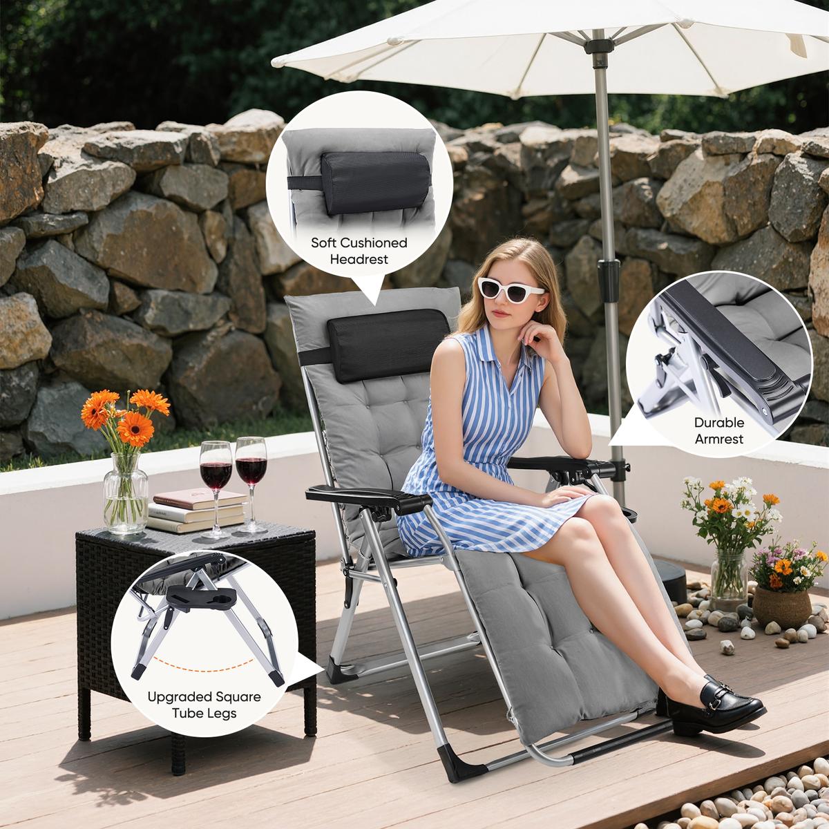 Zero Gravity Chair, Reclining Camping Lounge Chair, Reclining Patio Chairs