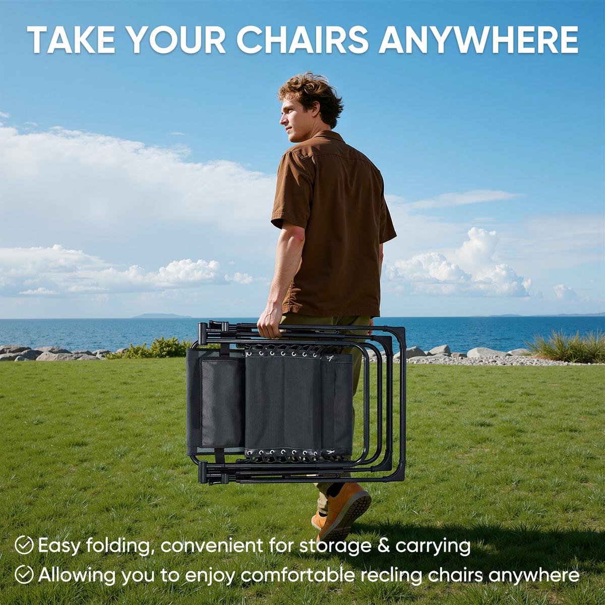 Zero Gravity Chair, Reclining Camping Lounge Chair, Reclining Patio Chairs