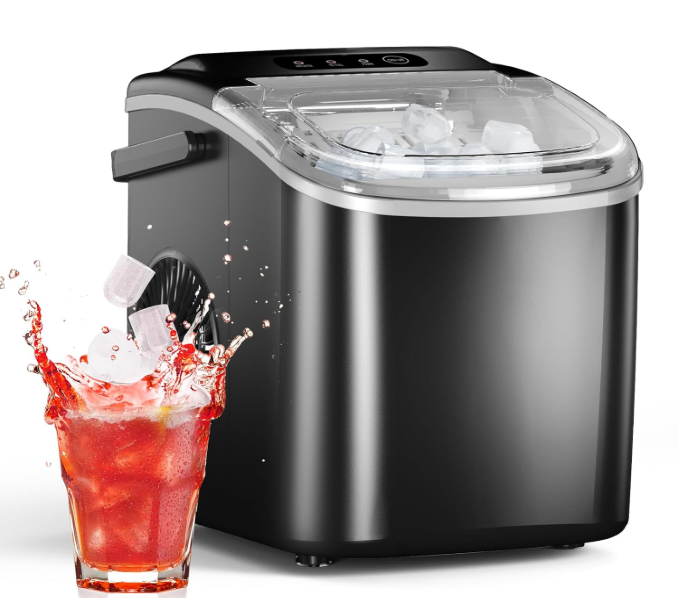 Efficient Easy Carry Ice Machine, Self-Cleaning Ice Maker