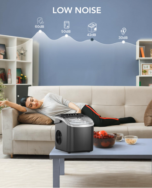 Efficient Easy Carry Ice Machine, Self-Cleaning Ice Maker